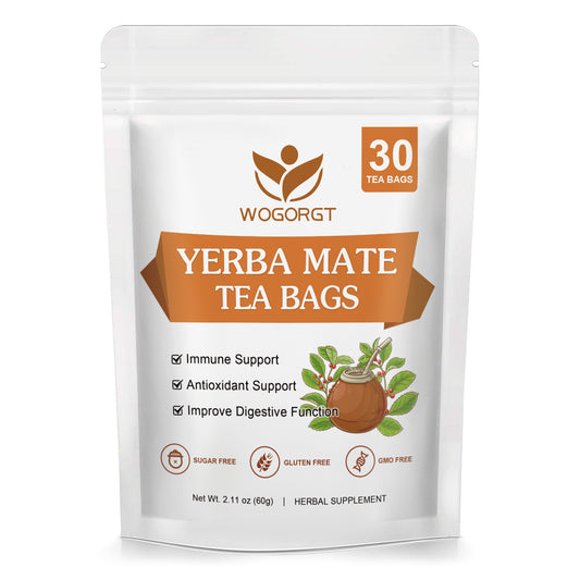 Yerba Mate Tea - Unsmoked Yerba Mate Herbal Tea Bags for Antioxidant, Detox, Digestion and Immune Support, Boost Energy - 30 Tea Bags