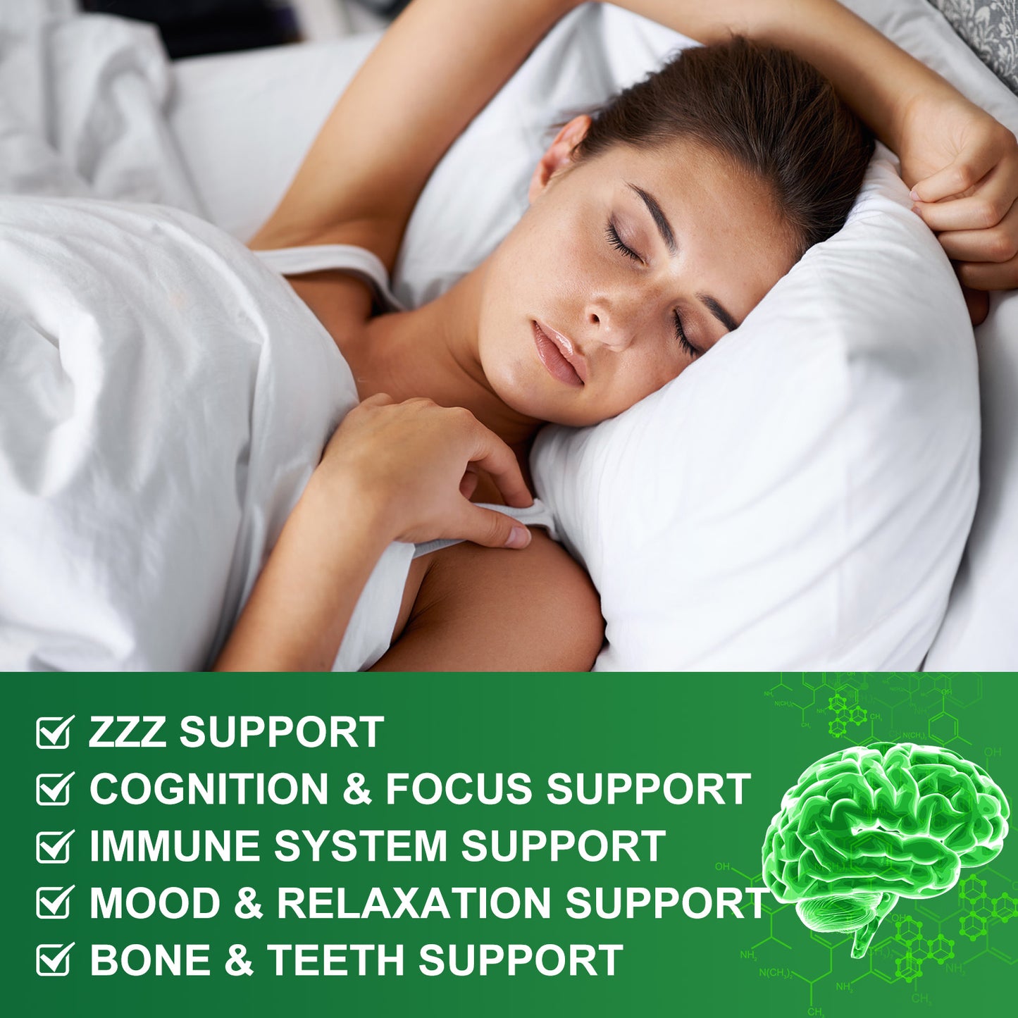 (1Pack) Magnesium Glycinate and L-Theanine Supplement - Relaxation & Cognition Support - 400mg Magnesium Supplement with L-Theanine, GABA, Chamomile, B6, D3 & K2 for Adults & Teens, Vegan - 240 Tablets