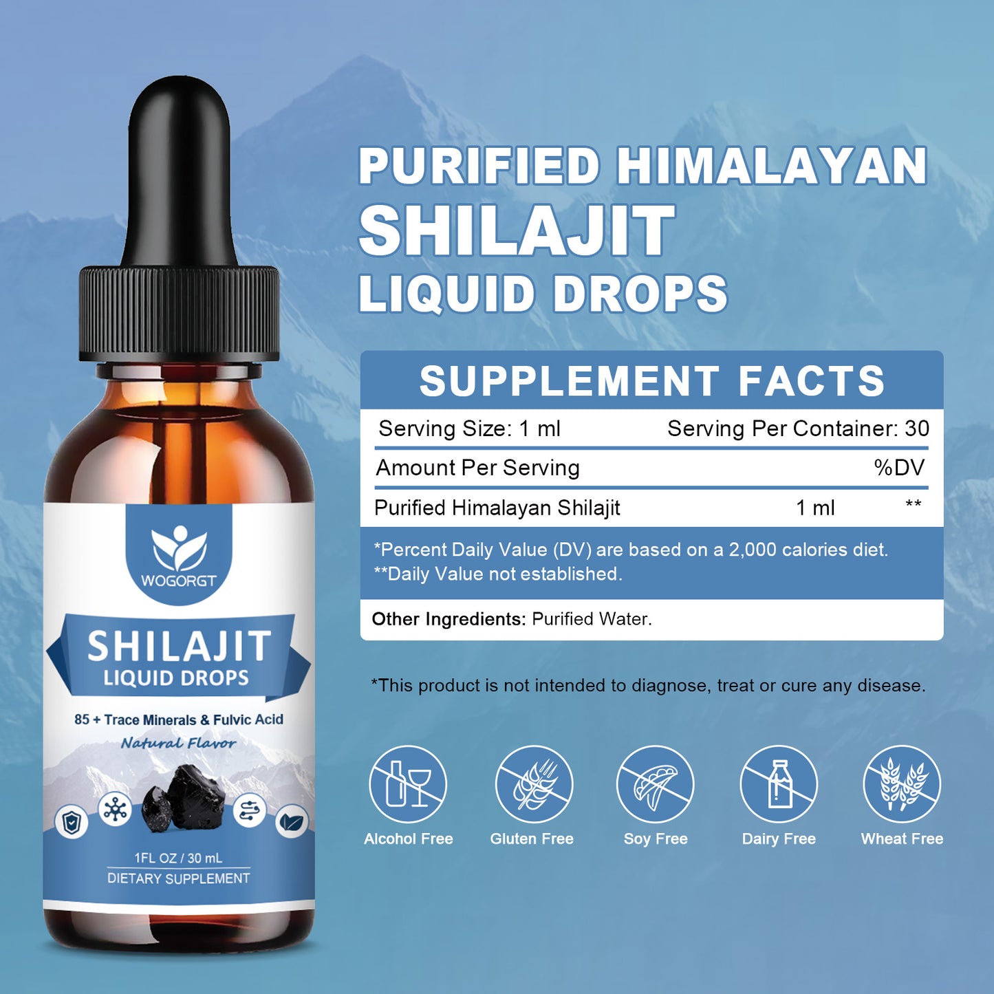 (2 Pack) Pure Himalayan Shilajit Liquid Supplement - Shilajit Resin Drops Contain 85+ Trace Minerals & Fulvic Acid for Energy & Immune Support, Detox, Cleanse for Men & Women - 1 Fl Oz