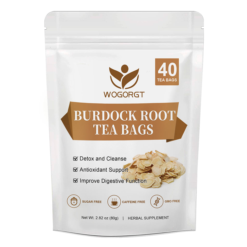 Burdock Root Tea - Natural Burdock Root Herbal Tea Bags for Liver Support, Antioxidant, Digestion and Immune Support, Caffeine Free - 40 Tea Bags