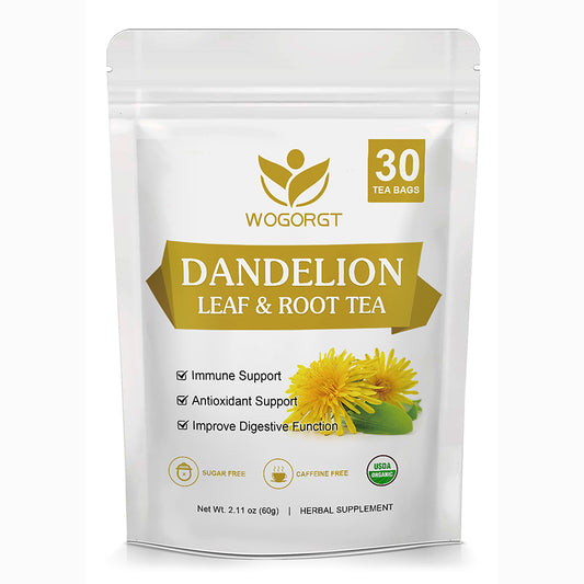 Dandelion Leaf & Root Tea - Natural Dandelion Herbal Tea for Liver Support, Antioxidant, Digestion and Immune Support, Caffeine Free - 30 Tea Bags