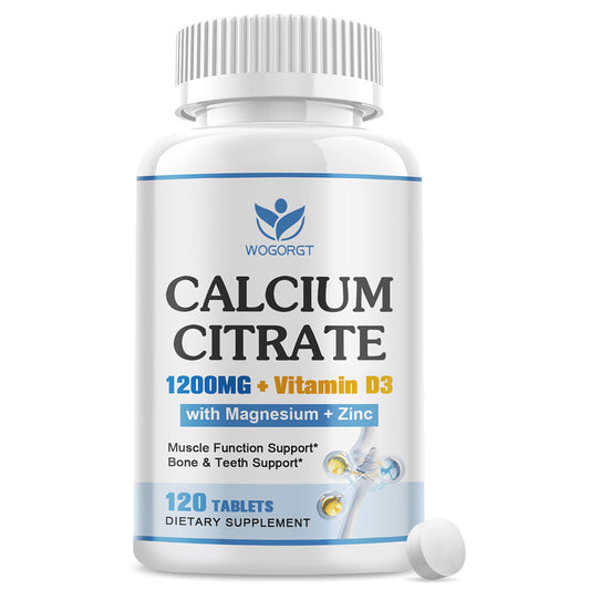(1Pack) Calcium Citrate 1200mg Supplement with Vitamin D3 for Women and Men - Calcium Magnesium Zinc D3 Supplement for Bone, Teeth, Immune Support, Vegan-Friendly - 120 Tablets
