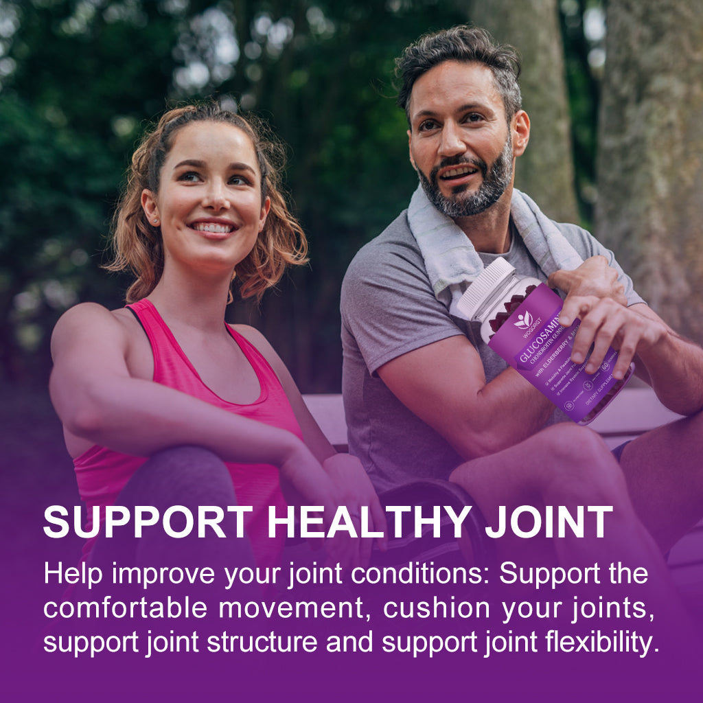 (2Pack) Glucosamine Chondroitin Gummies - Joint Support Gummies - 1500mg Extra Strength with MSM & Elderberry for Joint Support and Immune Support - 60 Gummies