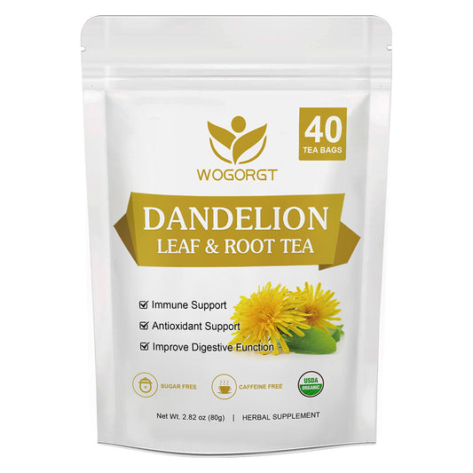 Dandelion Leaf & Root Tea - Natural Dandelion Herbal Tea for Liver Support, Antioxidant, Digestion and Immune Support, Caffeine Free - 40 Tea Bags