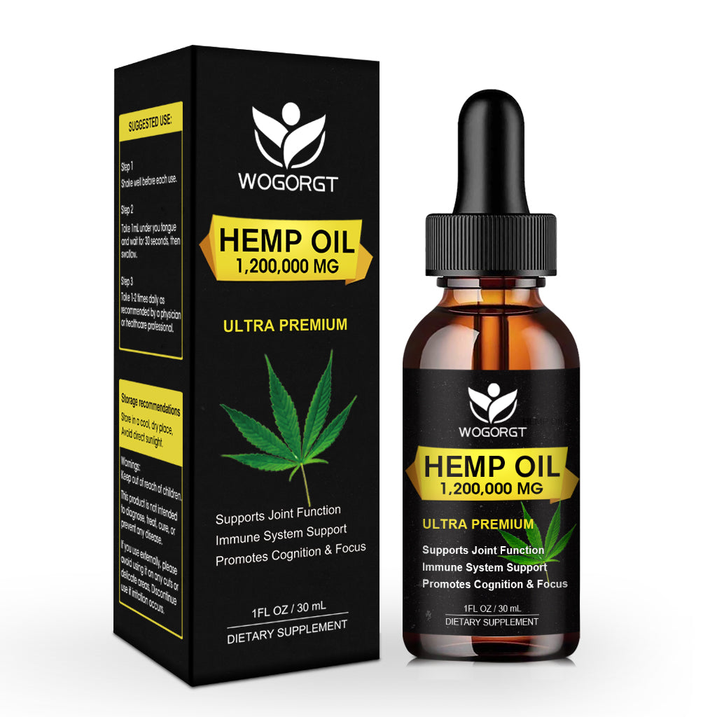 (2 Pack) Organic Hemp Oil - 100% Natural Hemp Oil Extract, Calming, Sleep, Relaxation, Immune Support, Rich in Omega 3, 6, 9 Fatty Acids, Vegan - 30mL